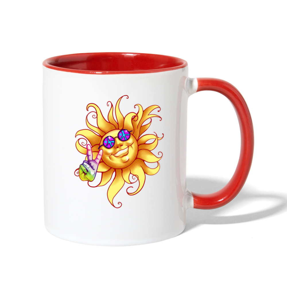 Peace Out - Contrast Coffee Mug - white/red