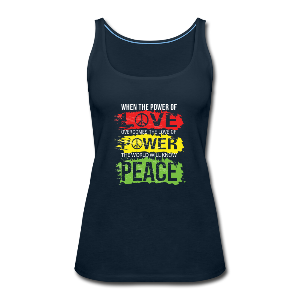 The World will know peace- Women’s Premium Tank Top - deep navy