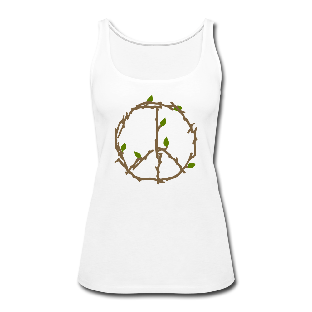 Branches and Leaves- Women’s Premium Tank Top - white