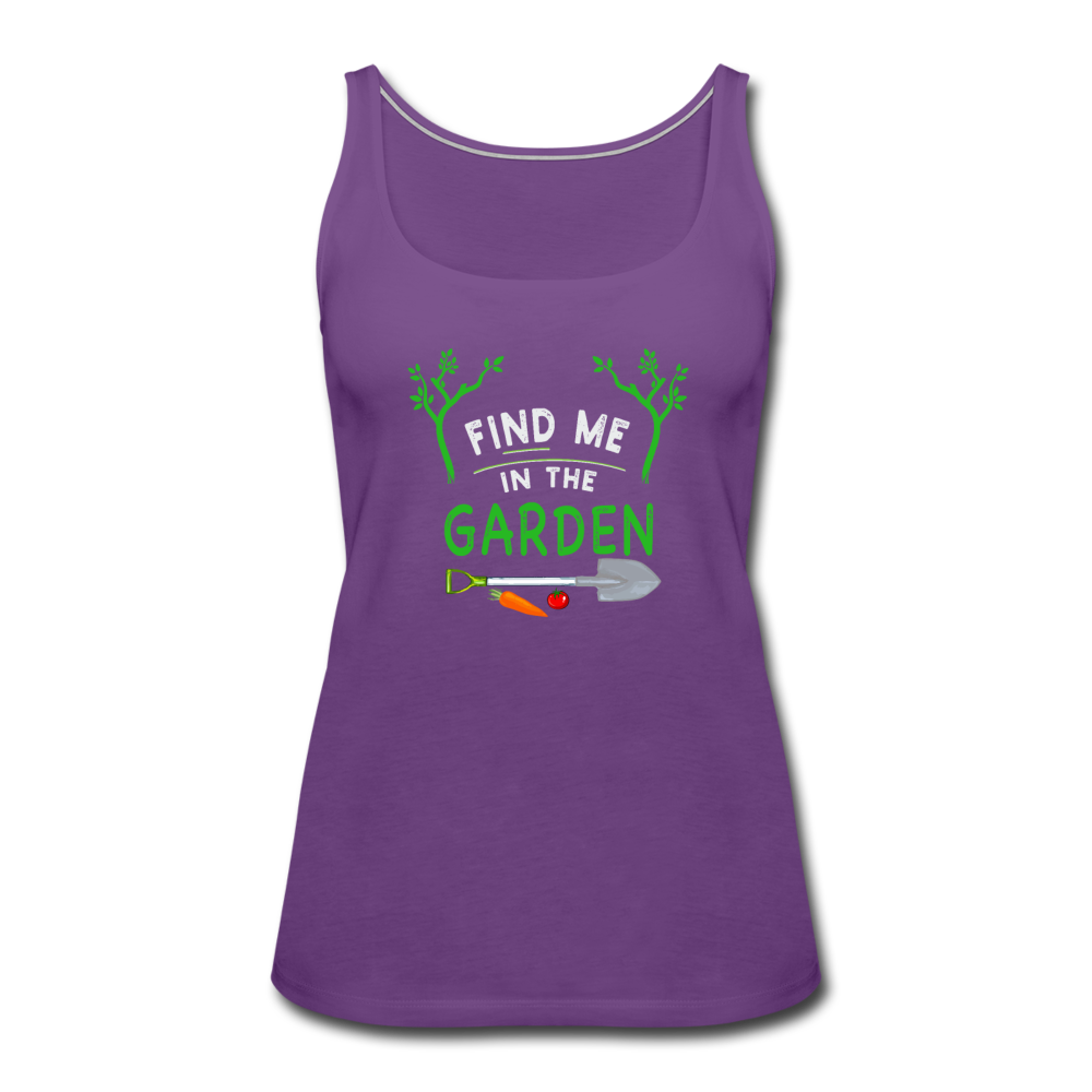 Find Me In The Garden- Women’s Premium Tank Top - purple