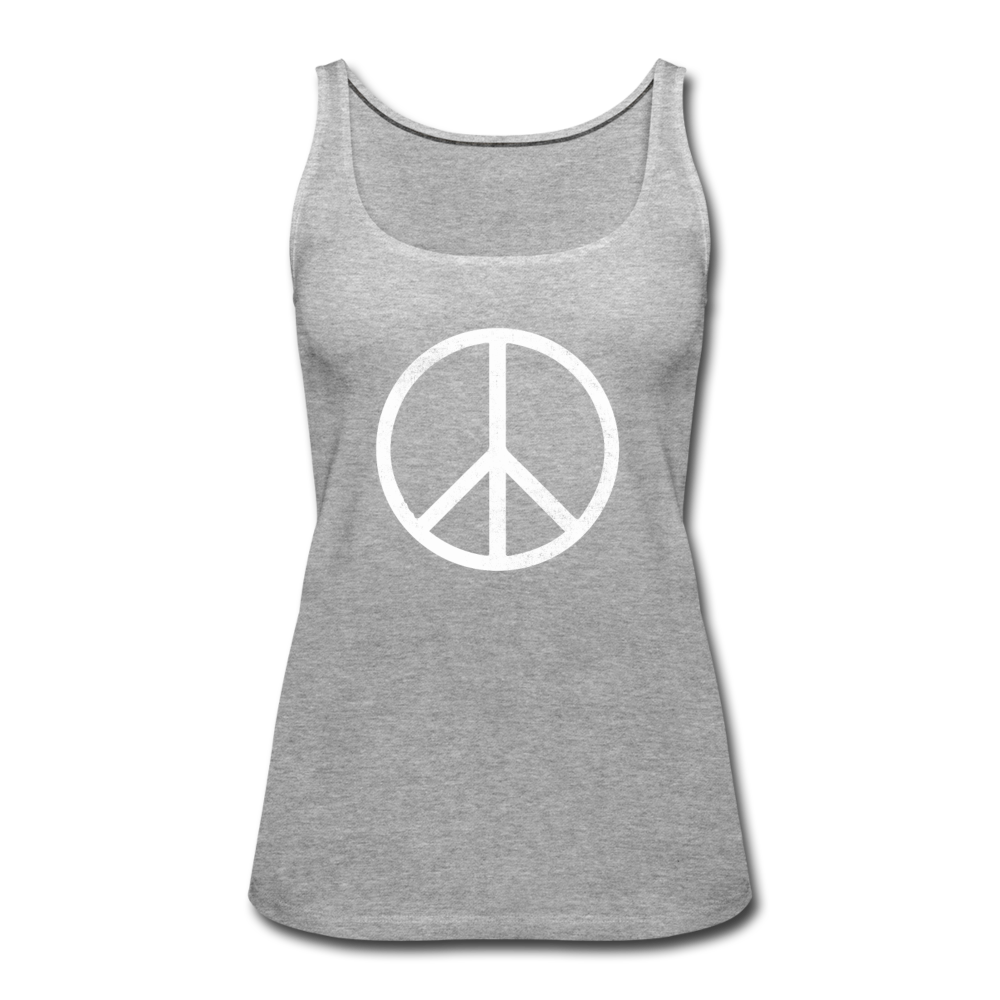 Peace Sign- Women’s Premium Tank Top - heather gray
