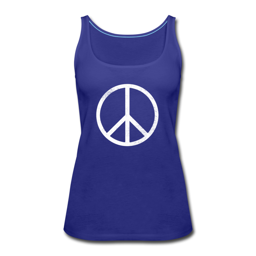 Peace Sign- Women’s Premium Tank Top - royal blue