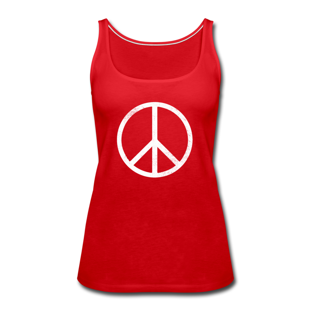 Peace Sign- Women’s Premium Tank Top - red