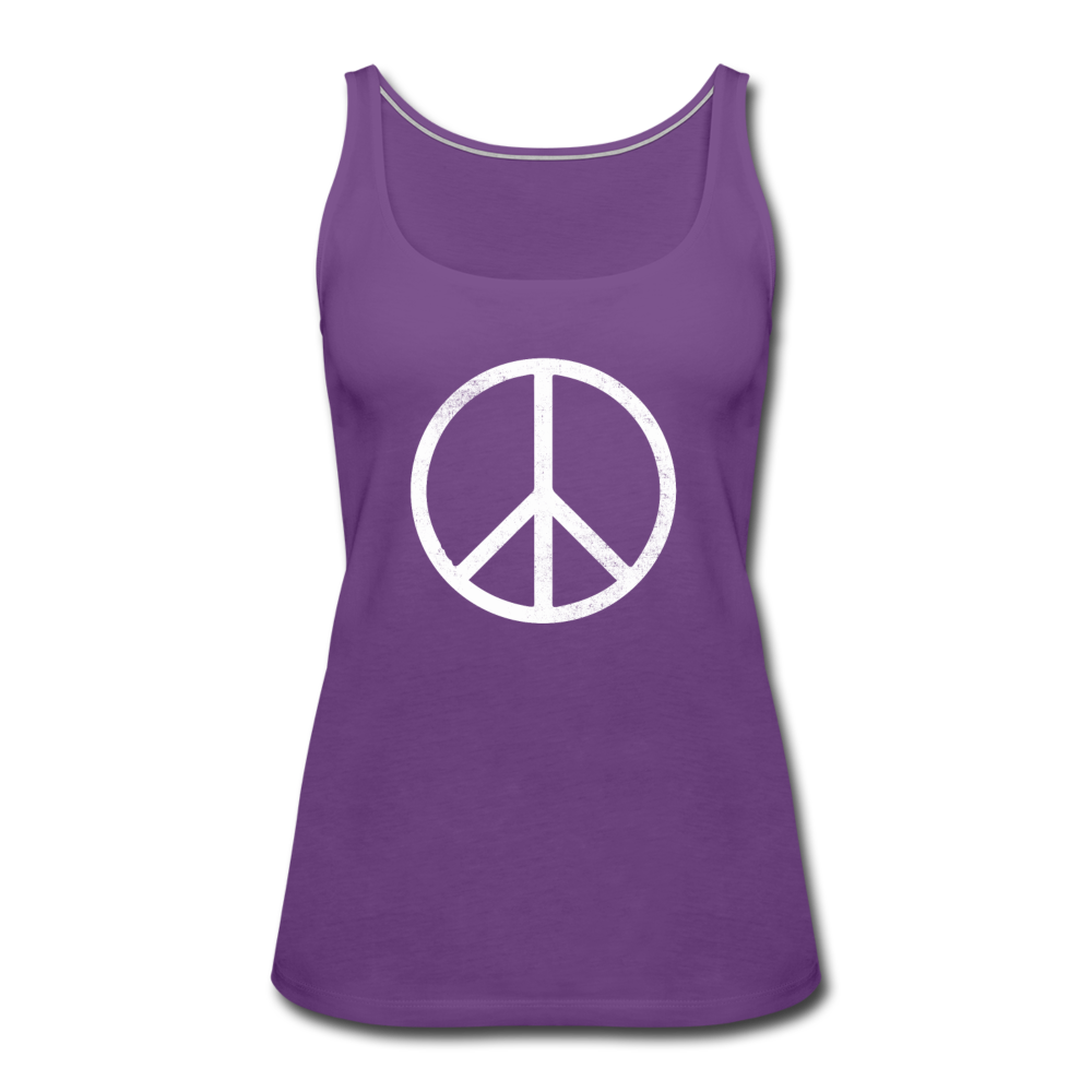 Peace Sign- Women’s Premium Tank Top - purple