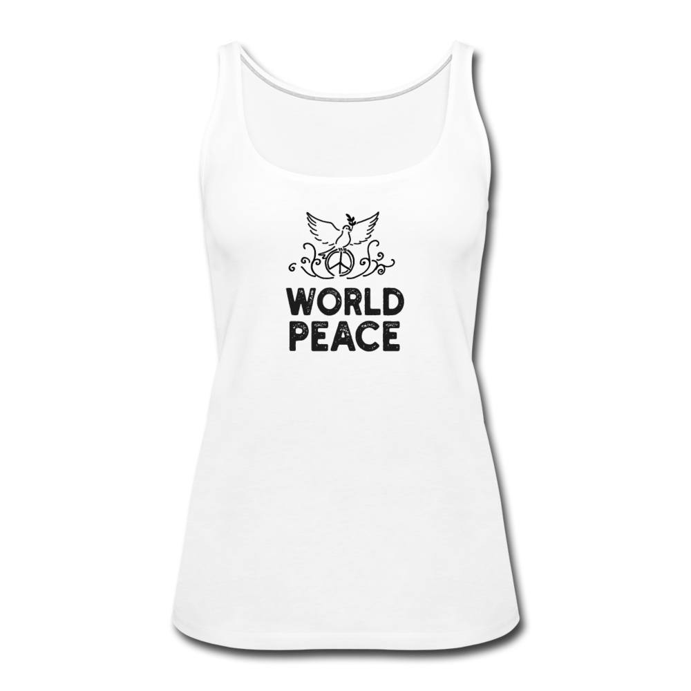 World Peace- Women’s Premium Tank Top - white