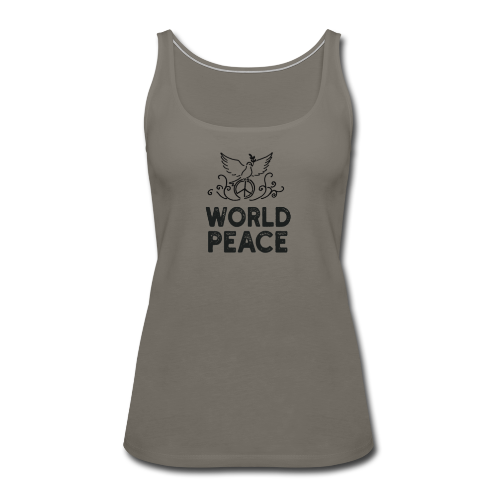 World Peace- Women’s Premium Tank Top - asphalt gray