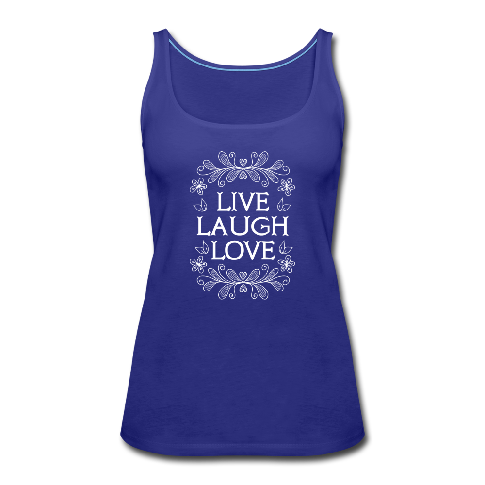 Live- Laugh- Love- Women’s Premium Tank Top - royal blue