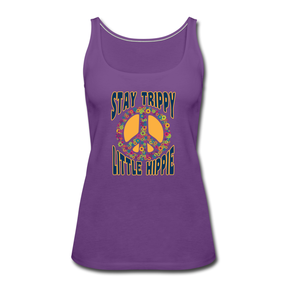 Stay Trippy Little Hippie- Women’s Premium Tank Top - purple