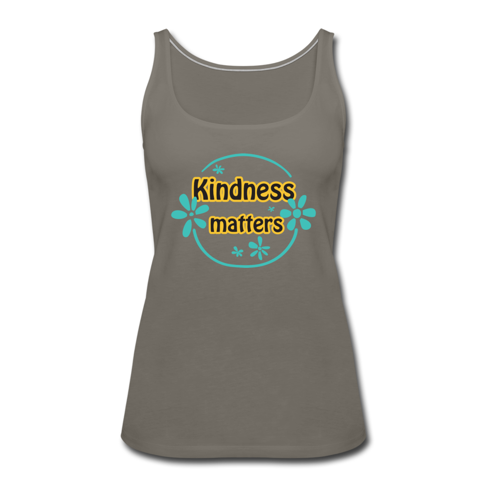 Kindness Matters- Women’s Premium Tank Top - asphalt gray