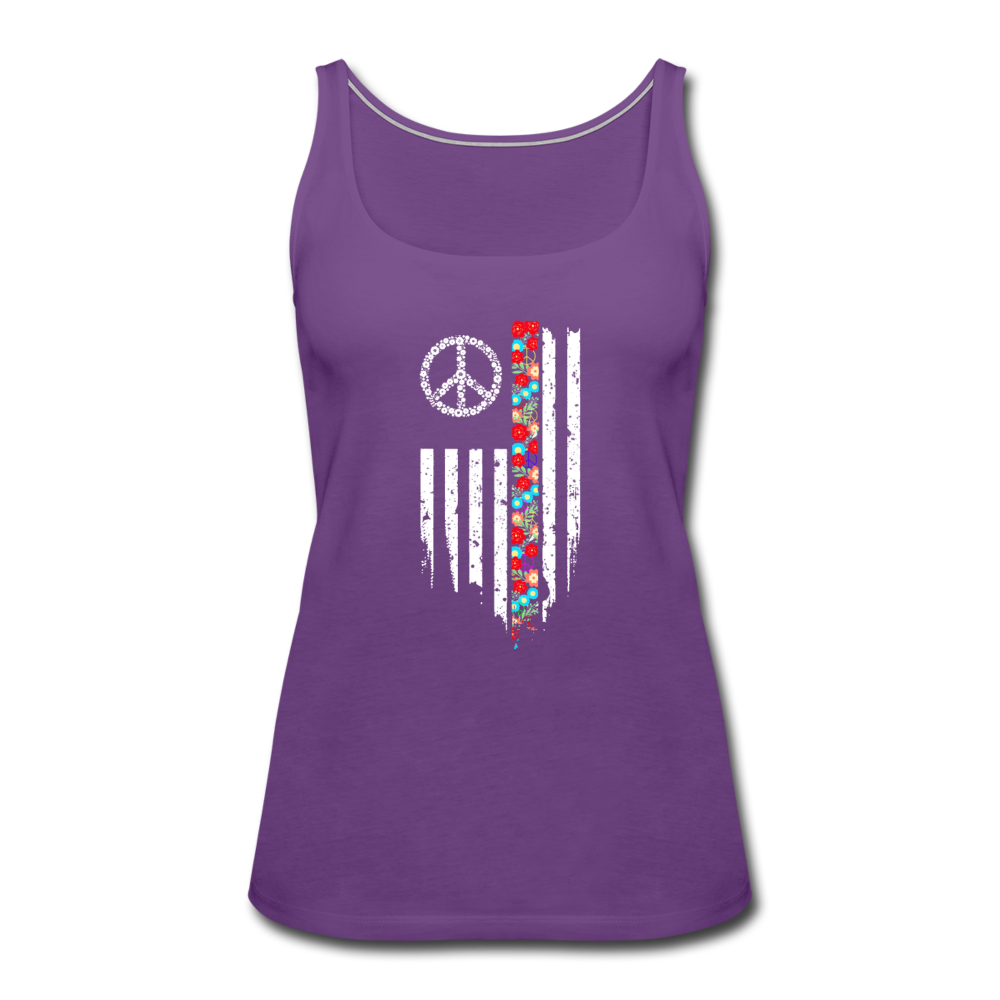 Peace Flag- Women’s Premium Tank Top - purple
