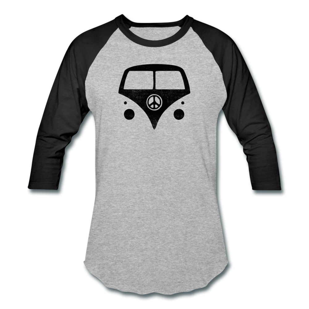 Hippie Van- Baseball T-Shirt - heather gray/black