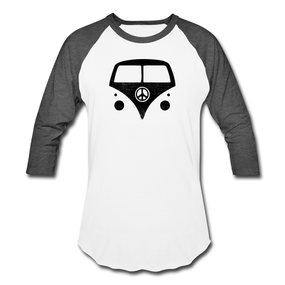 Hippie Van- Baseball T-Shirt - white/charcoal