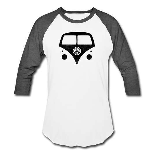 Hippie Van- Baseball T-Shirt - white/charcoal