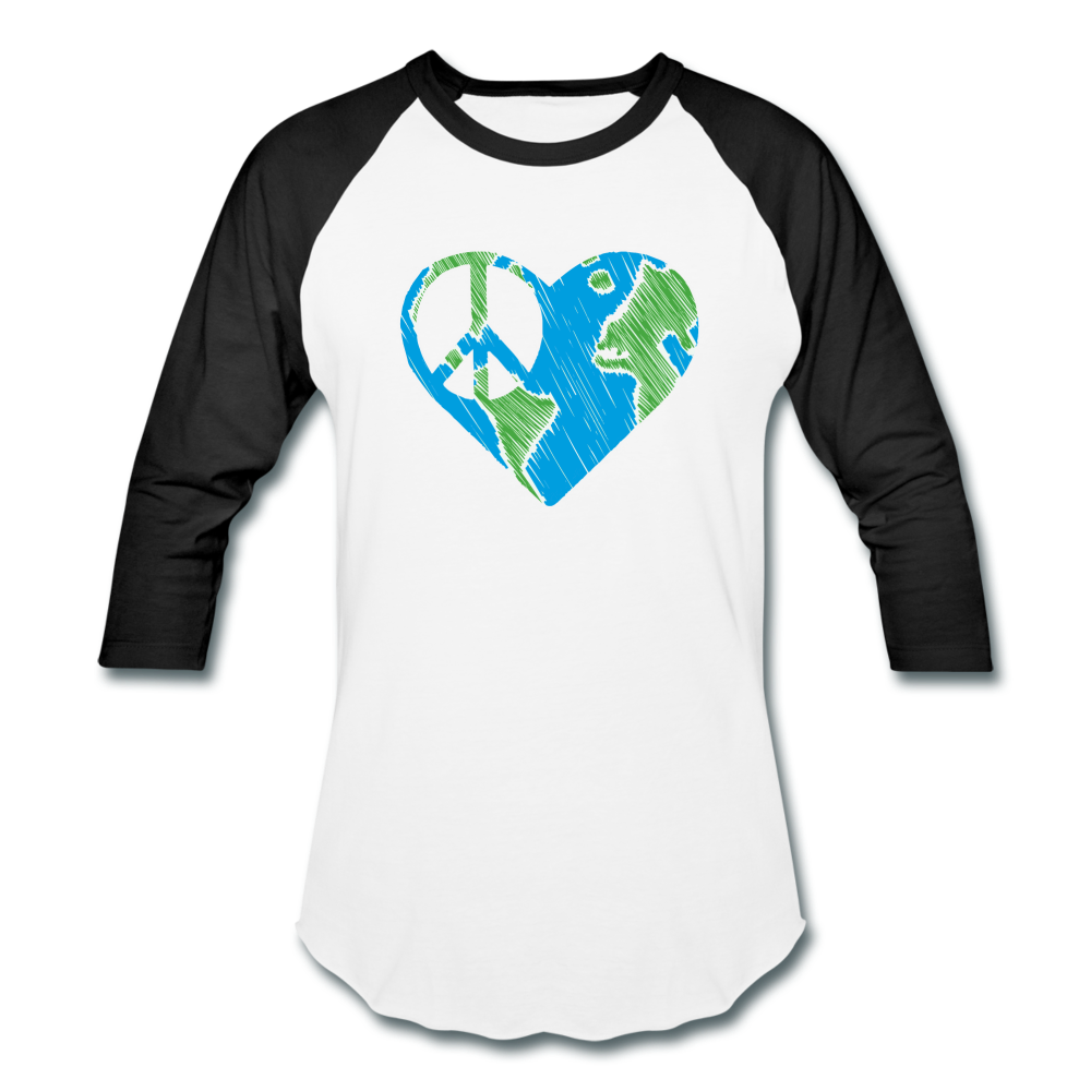 I Heart Peace- Baseball T-Shirt - white/black