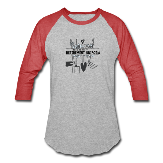 This Is My Retirement Uniform- Baseball T-Shirt - heather gray/red