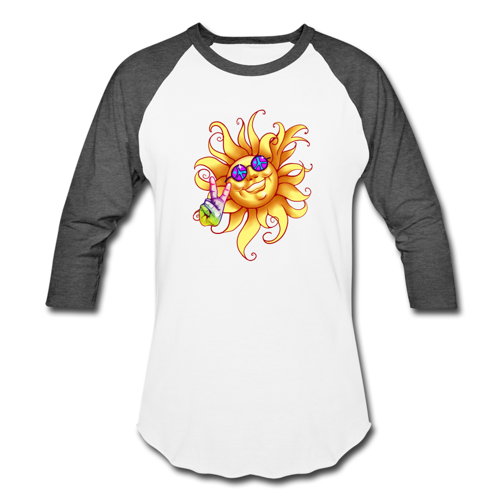 Sun Peace Out- Baseball T-Shirt - white/charcoal