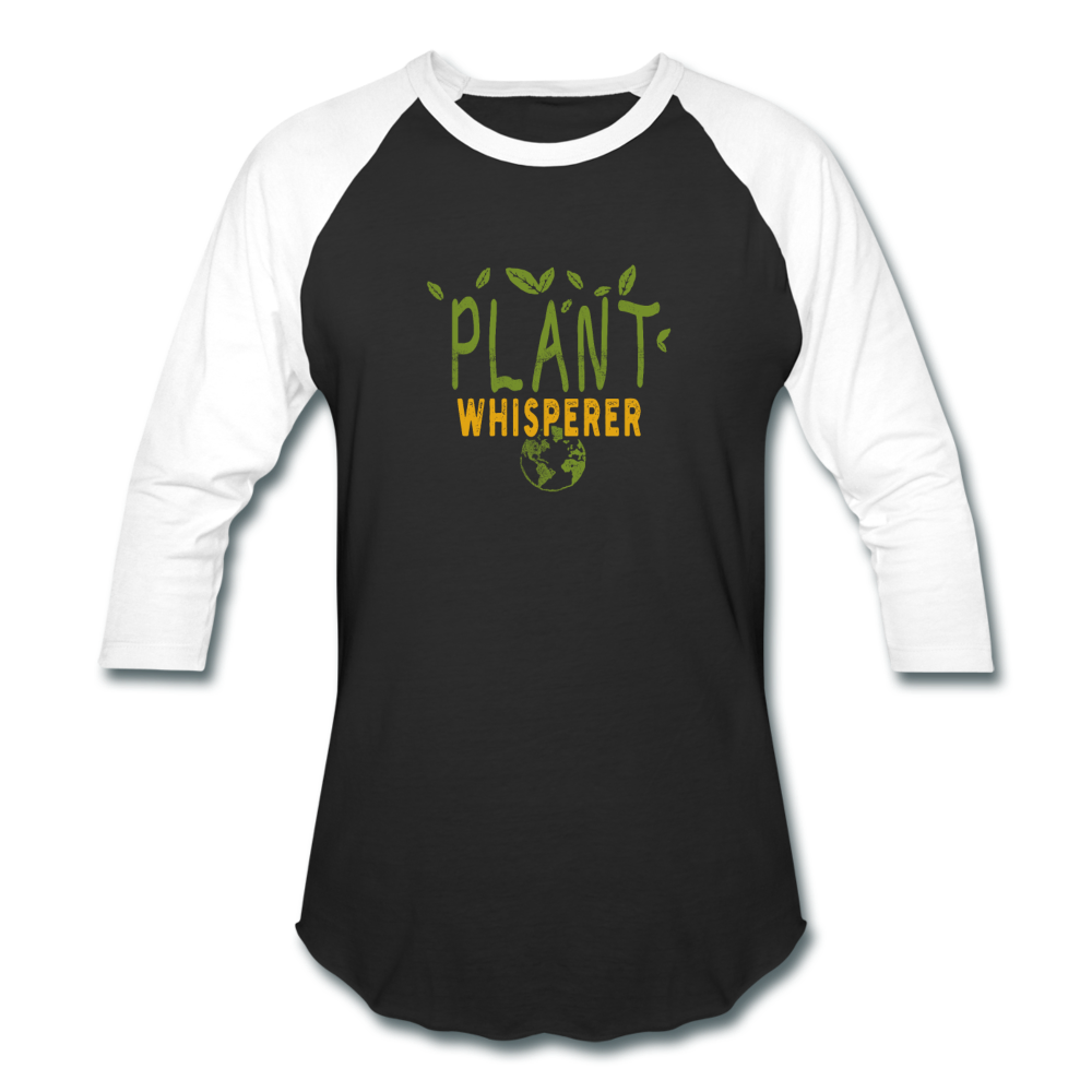 Plant Whisperer- Baseball T-Shirt - black/white