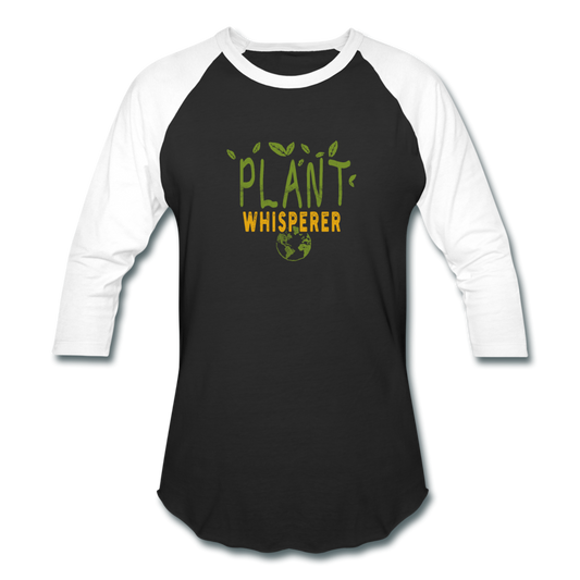 Plant Whisperer- Baseball T-Shirt - black/white