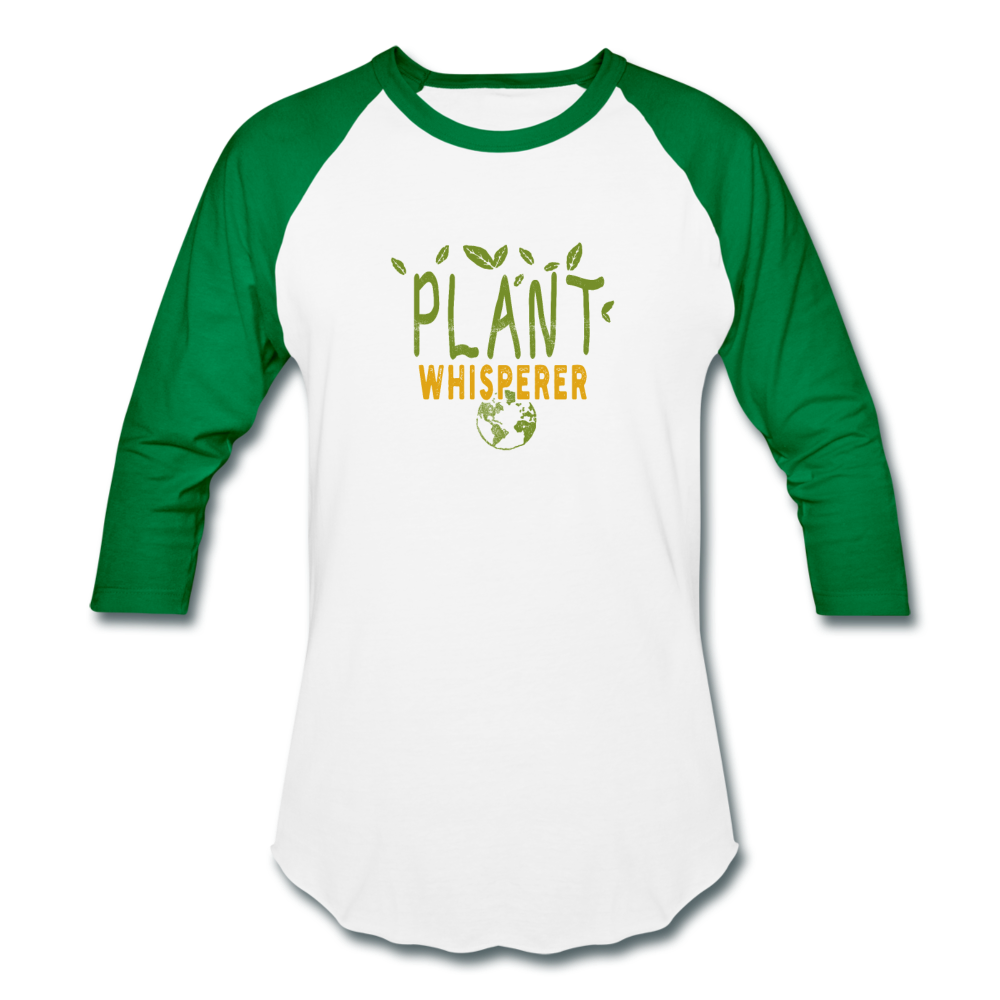 Plant Whisperer- Baseball T-Shirt - white/kelly green