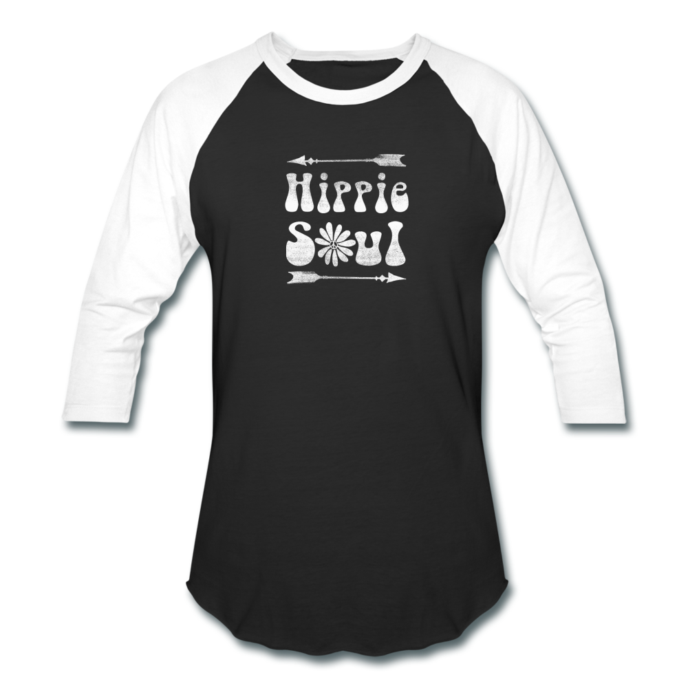Hippie Soul- Baseball T-Shirt - black/white