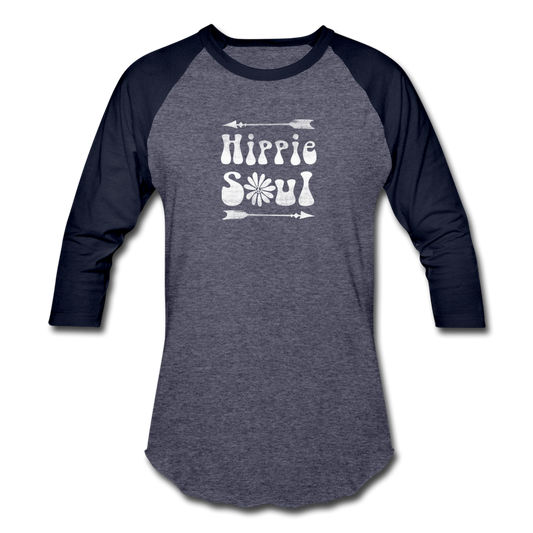 Hippie Soul- Baseball T-Shirt - heather blue/navy