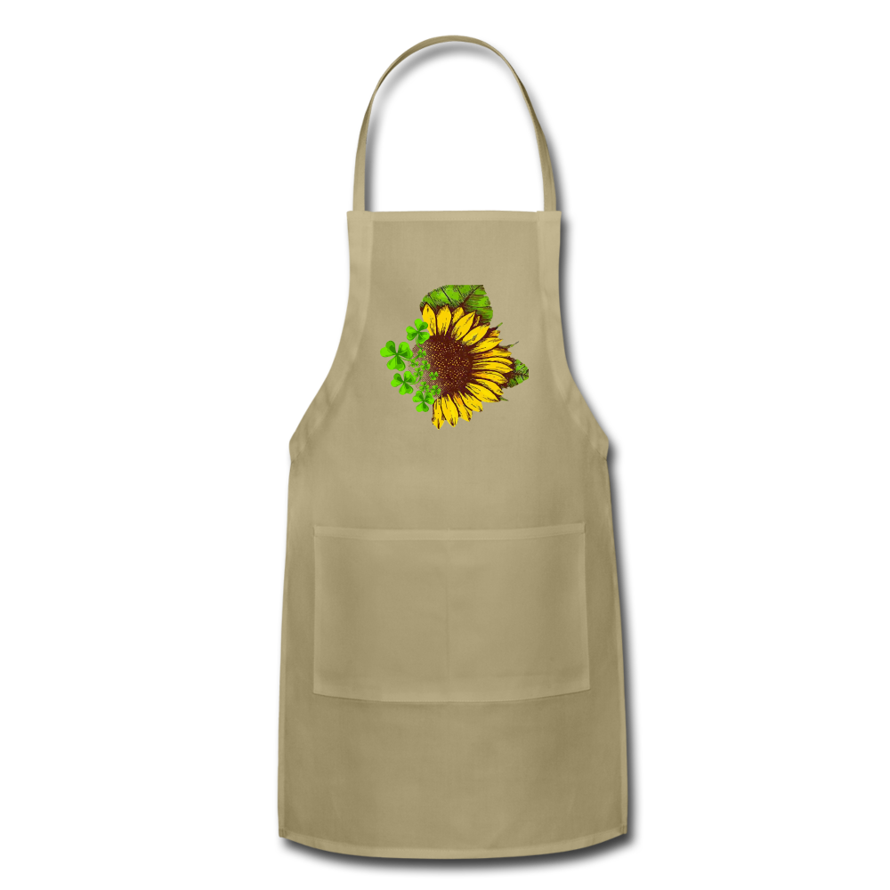 Sunflower-Shamrock- Adjustable Apron - khaki