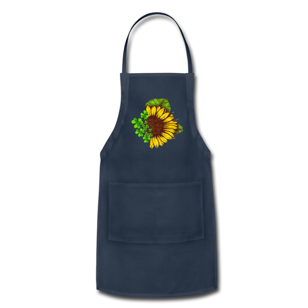 Sunflower-Shamrock- Adjustable Apron - navy