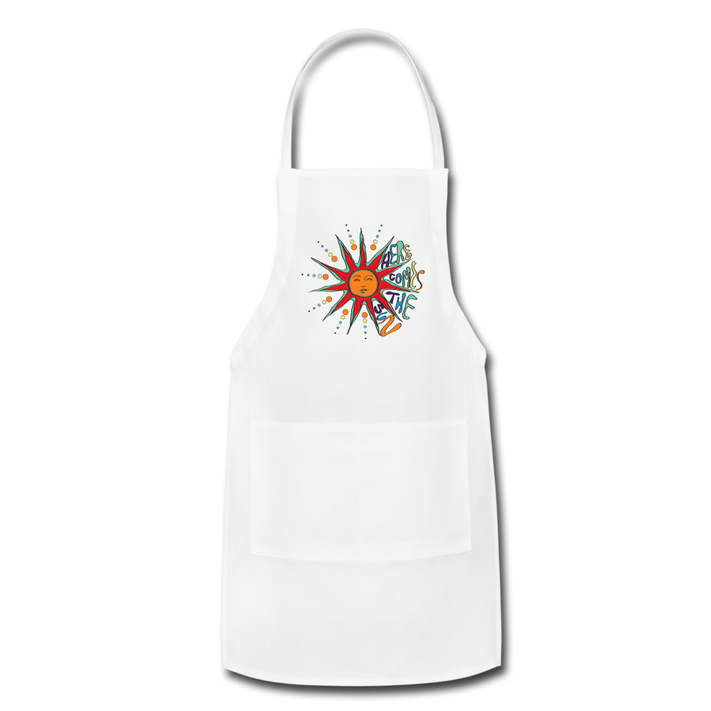 Here Comes The Sun- Adjustable Apron - white