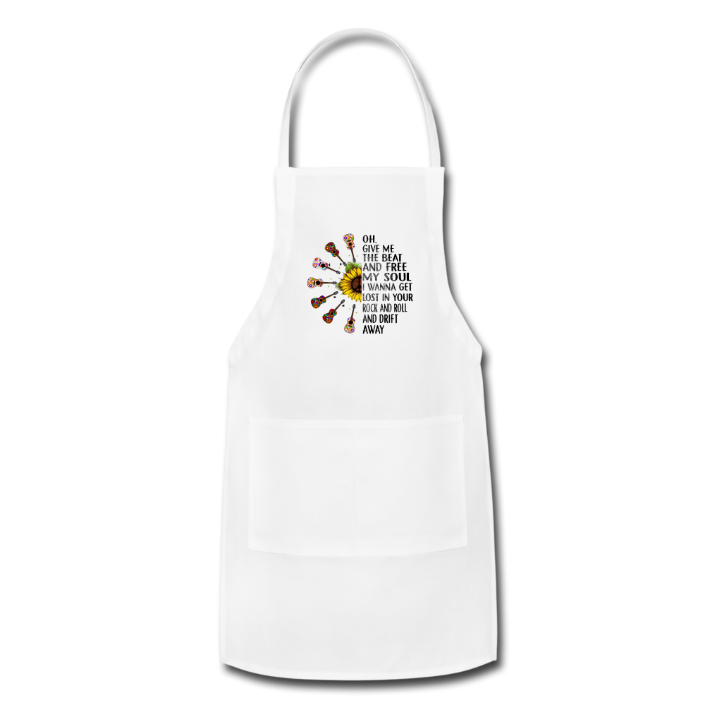 Sunflower rock an roll- Adjustable Apron - white