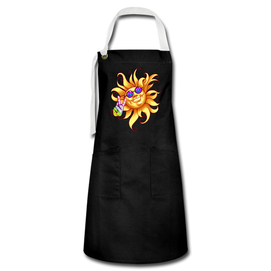 Sun Peace Out- Artisan Apron - black/white