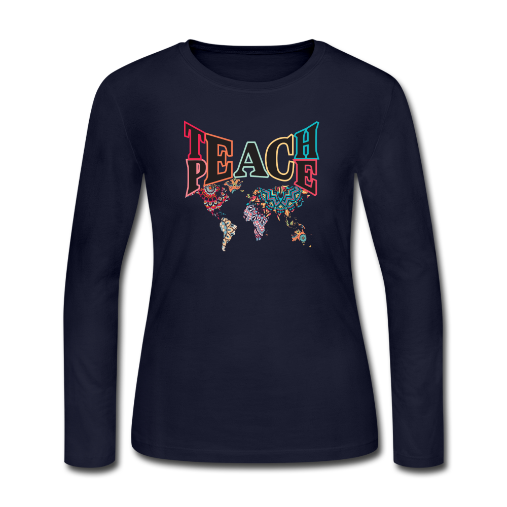 Teach P Women's Long Sleeve Jersey T-Shirt - navy