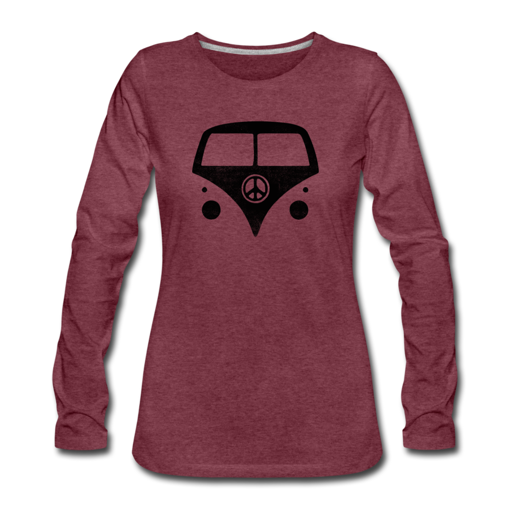 Hippie Van- Women's Premium Long Sleeve T-Shirt - heather burgundy