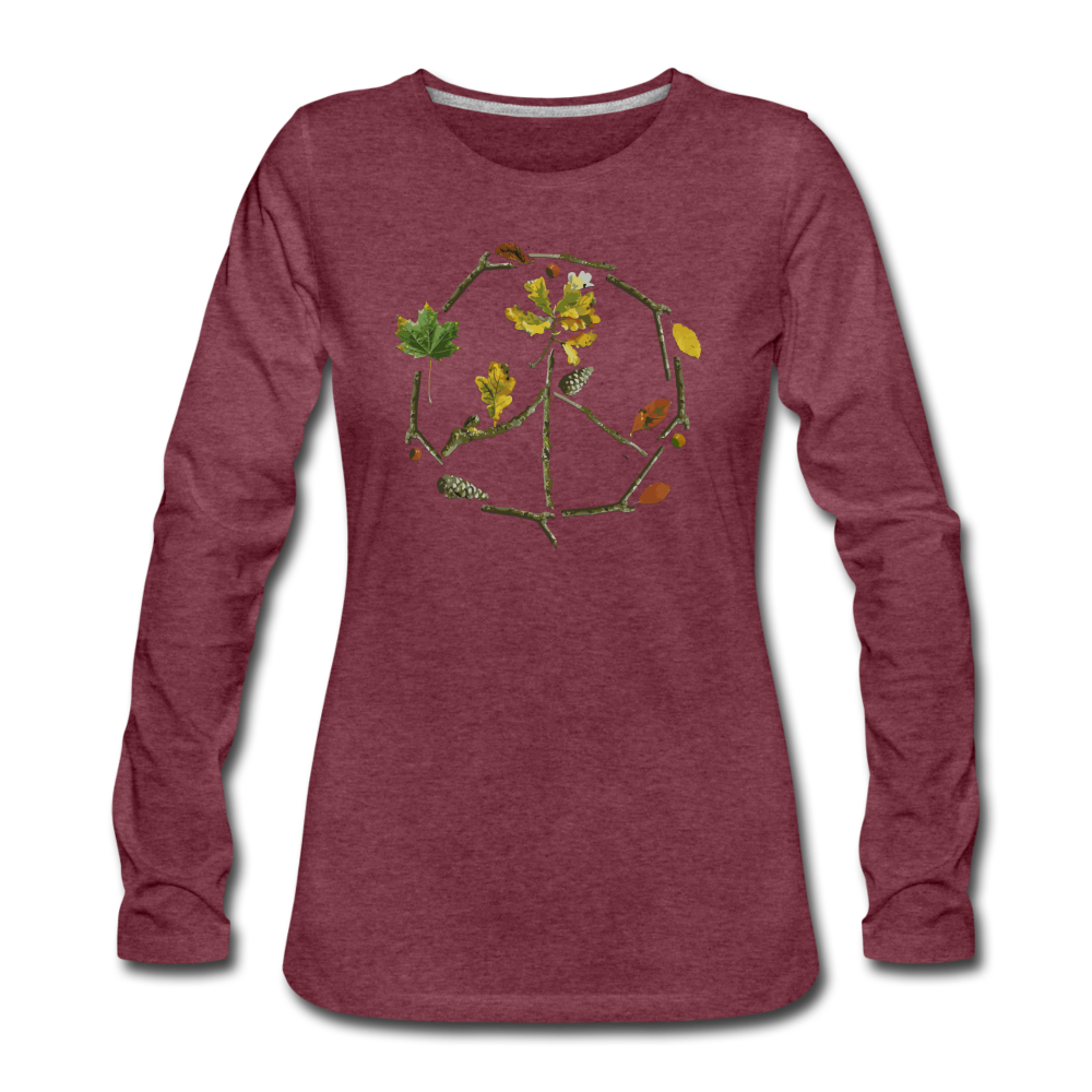 Autumn Leaves - Women's Premium Long Sleeve T-Shirt - heather burgundy