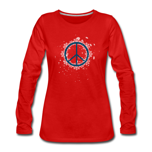 Snow Peace Sign - red