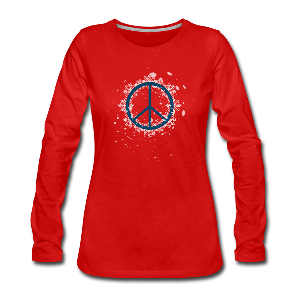 Snow Peace Sign - red