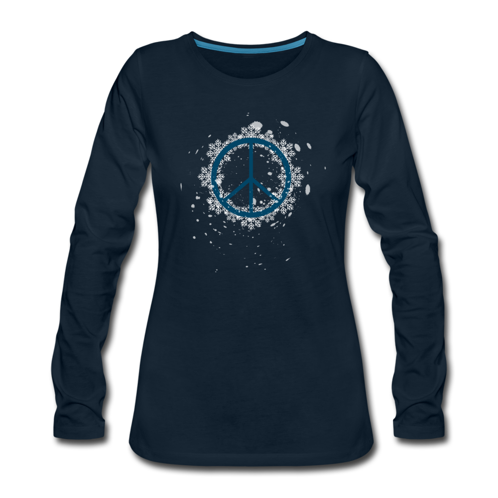 Snow Peace Sign - deep navy