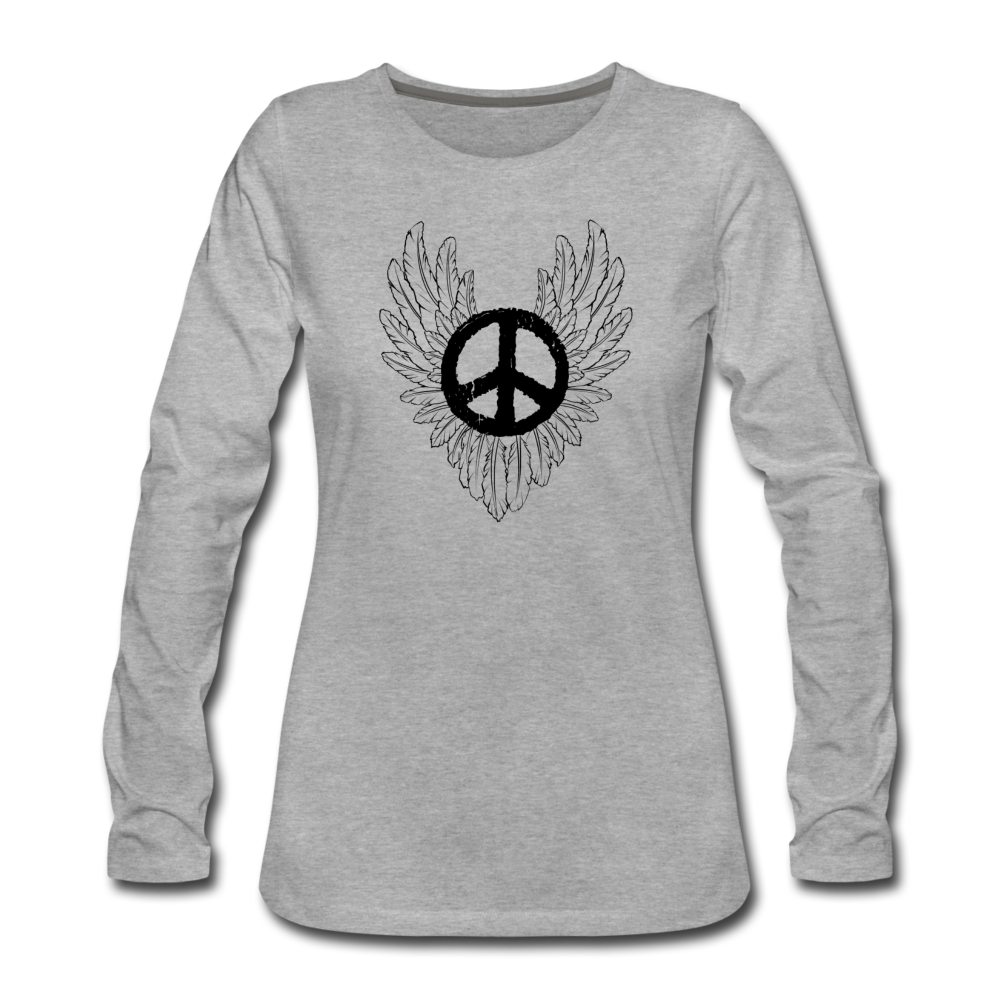 Peace Sign Wings - heather gray