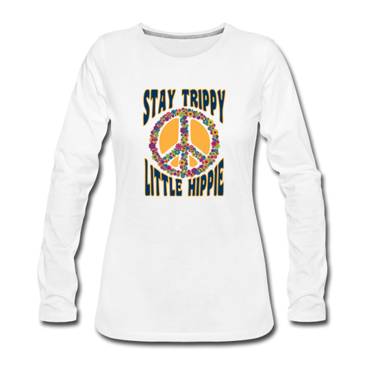 Stay Trippy Little Hippie - white