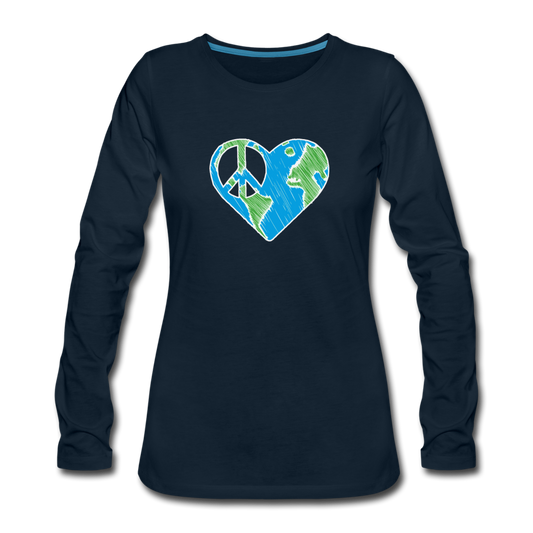 Peace Heart Sign - deep navy