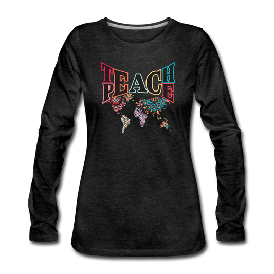 Teach Peace - charcoal gray