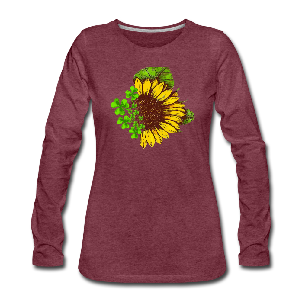Sunflower- Shamrock - heather burgundy
