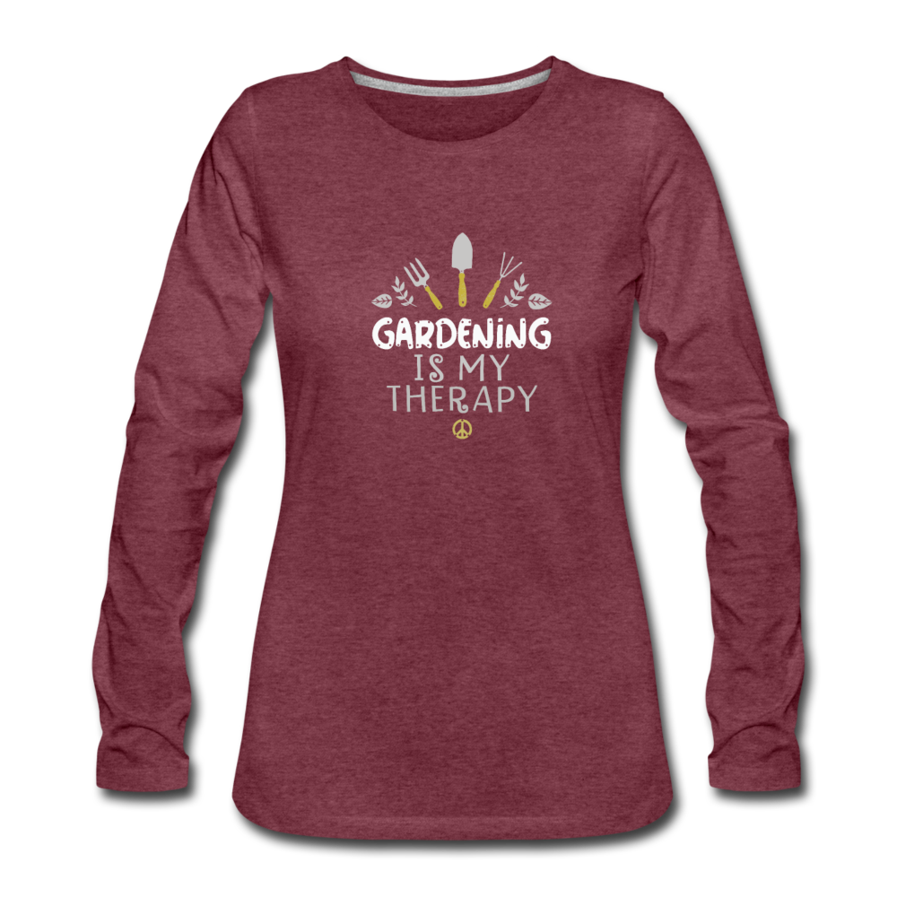 Gardening is My Therapy - heather burgundy