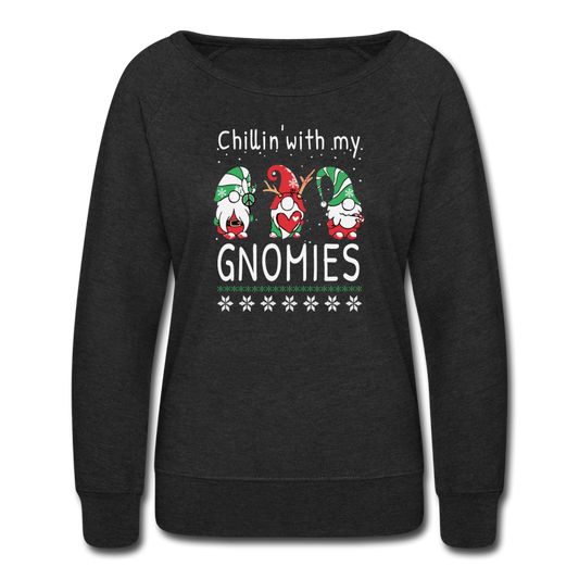 Chillin with my Gnomies- Women’s Crewneck Sweatshirt - heather black