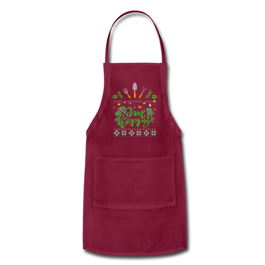 I'm happy- Adjustable Apron - burgundy