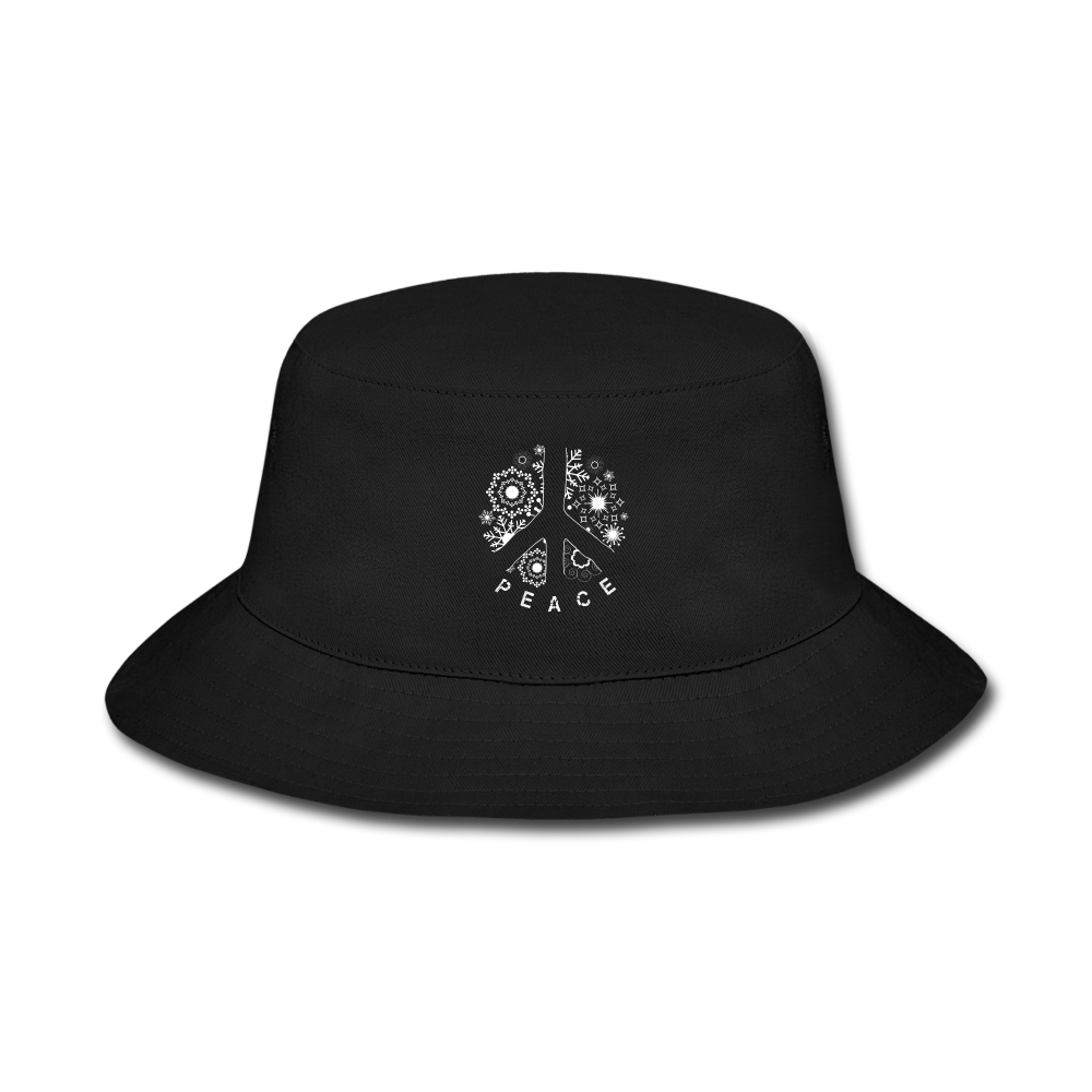 Holiday Peace Sign- Bucket Hat - black