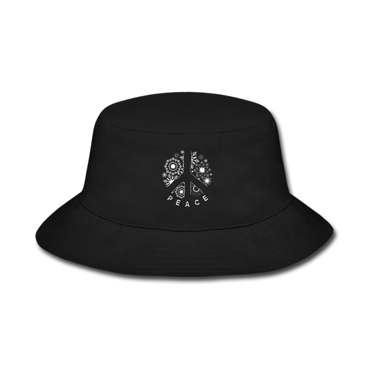 Holiday Peace Sign- Bucket Hat - black