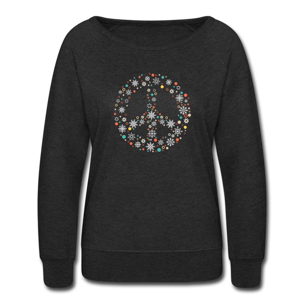 Holiday Peace Sign- Sweatshirt - heather black
