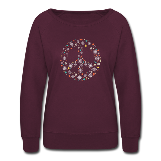 Holiday Peace Sign- Sweatshirt - plum