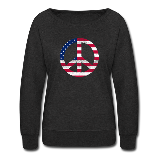 Peace Sign- Sweatshirt - heather black