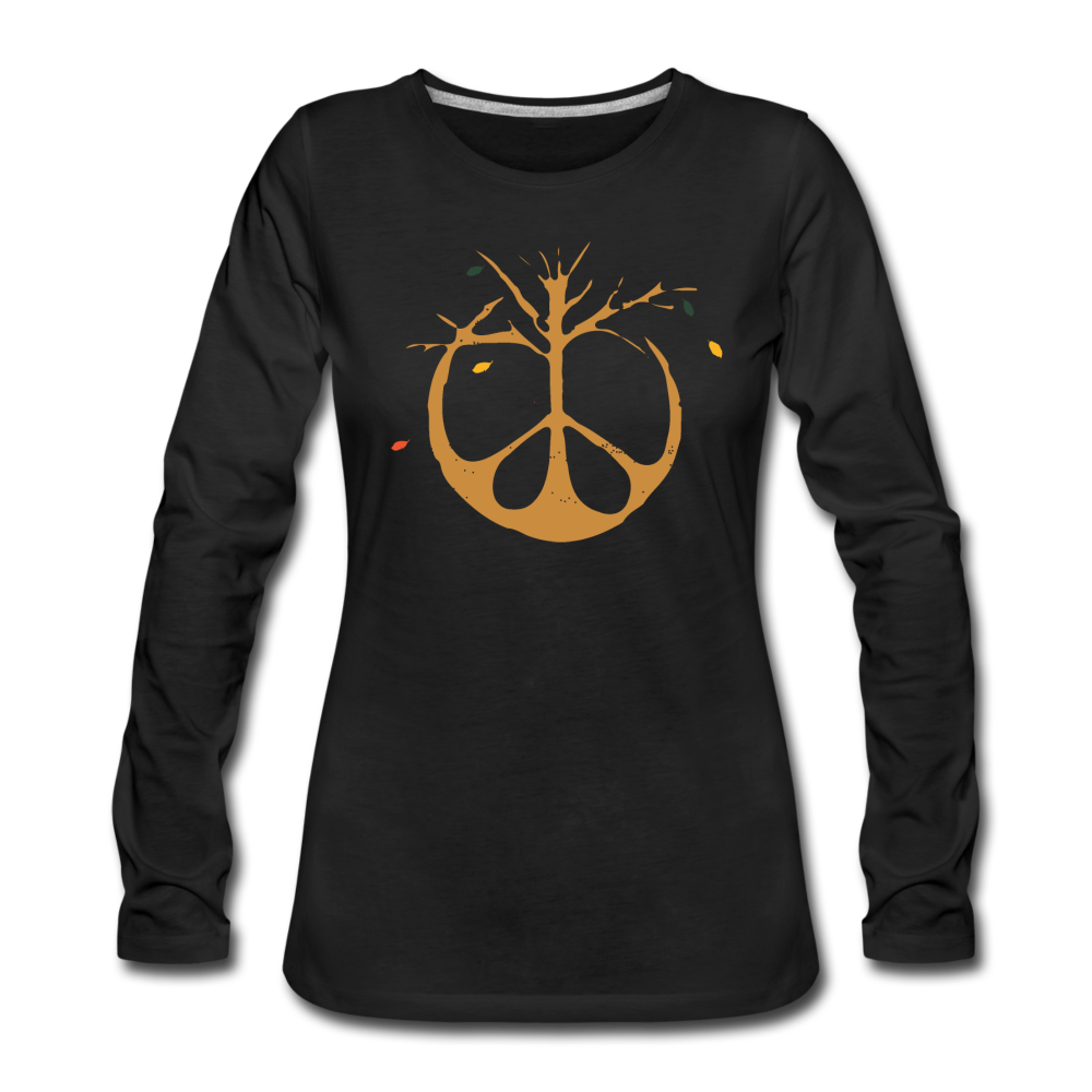 Fall Peace sign- Women's Premium Long Sleeve T-Shirt - black